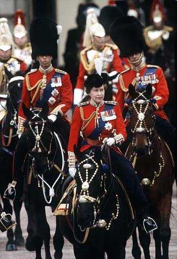 queen elizabeth burmese trooping the colour